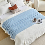 Knit Beige Throw Pillow — 50" - View 6