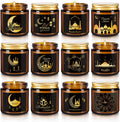 Soy Wax Black Scented Candle — 4x13 — 12Ps- Black and Gold