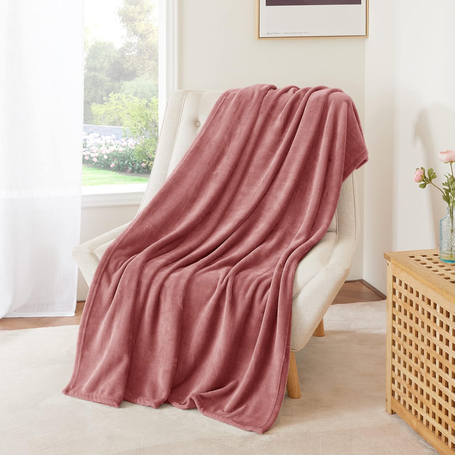 Beige Throw Pillow — 60" — 50"W x 60"L (Pack of 1)