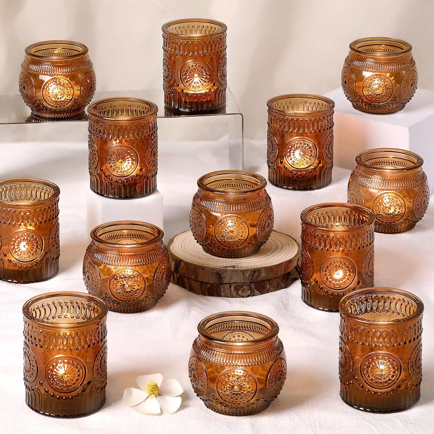 Vintage Blue Candle — Amber