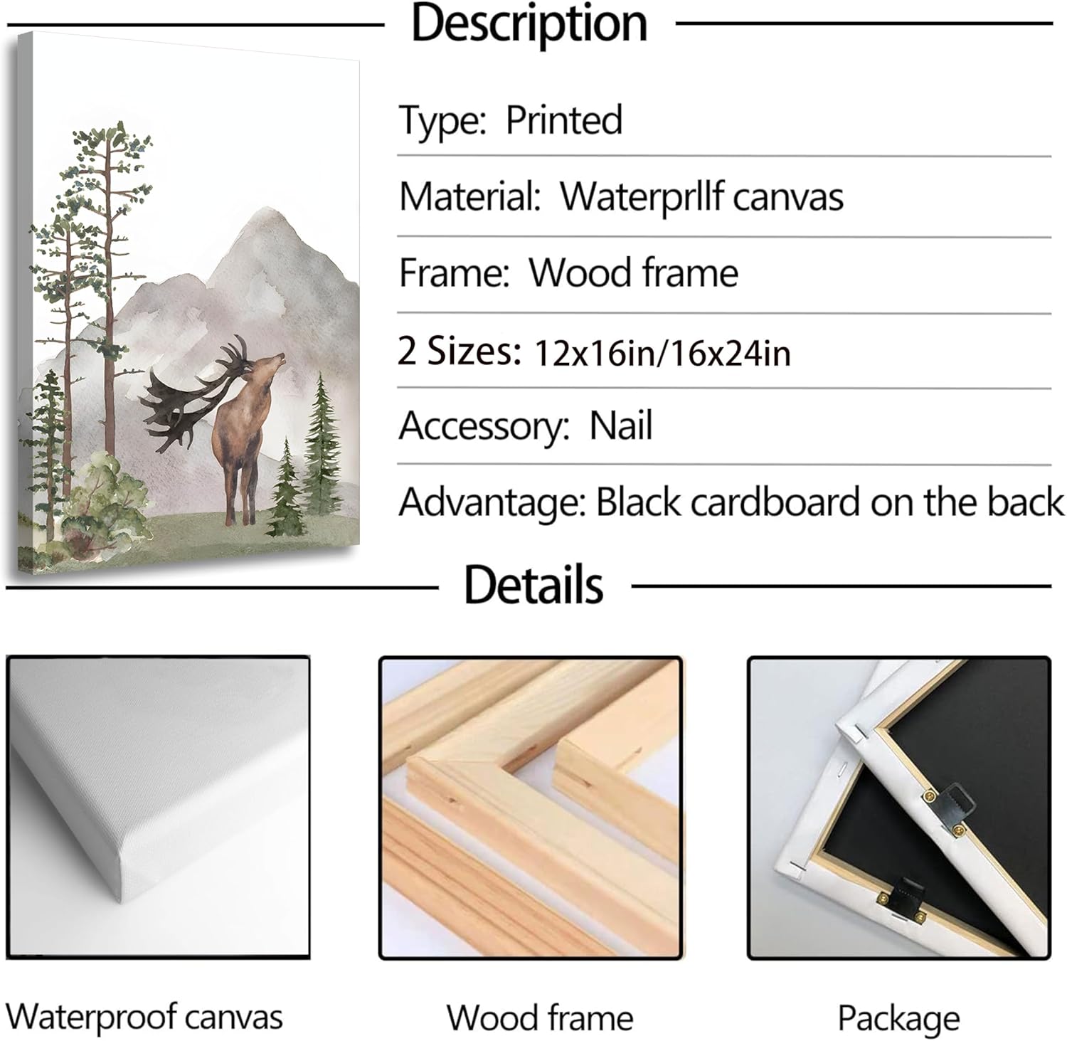 Framed Wood Canvas Wall Art — 12x16 - View 3