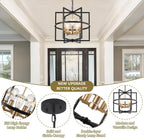 Farmhouse Black Chandelier — 5-Light - View 3