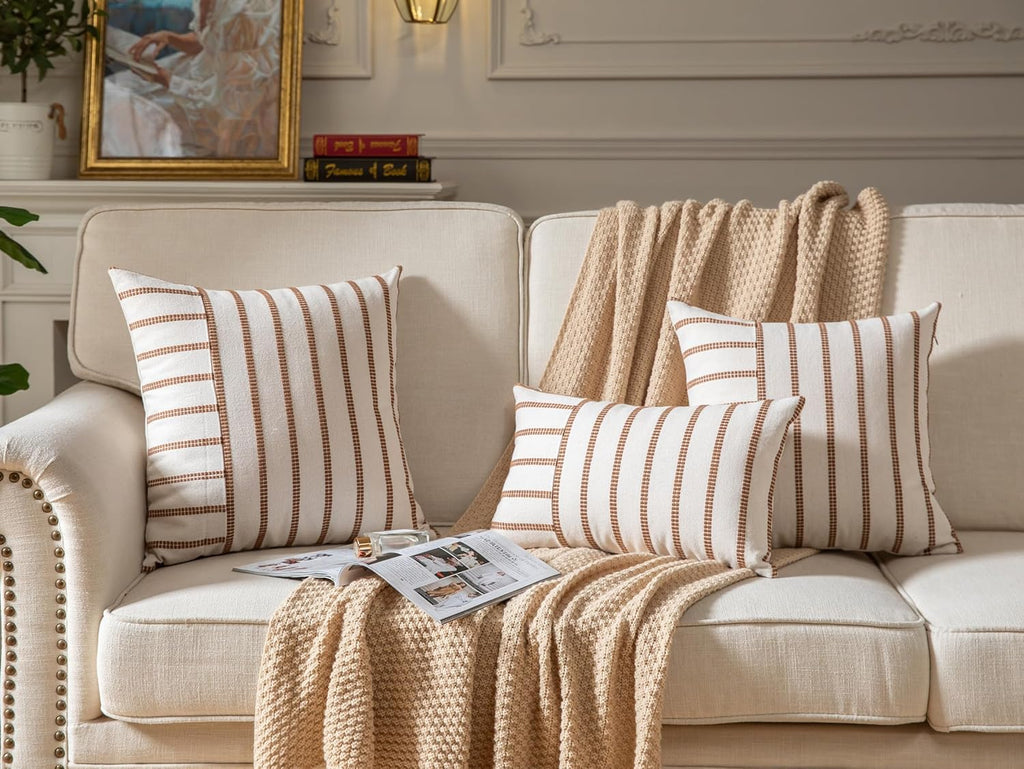 Boho Beige Throw Pillow Cover — 20" - View 7