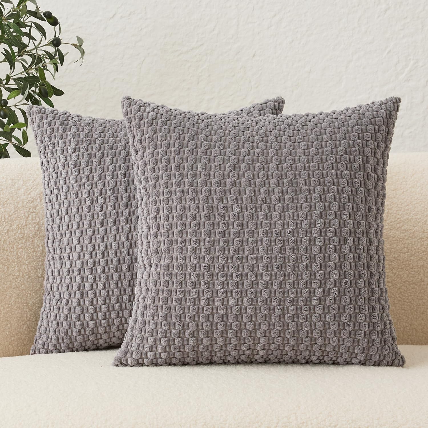 Lumbar Boho Beige Pillow Cover — 24" — 20" x 20" (Pack of 2)