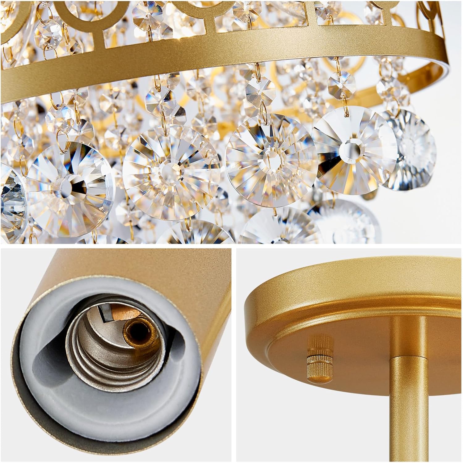 Luxe Black Chandelier — 3-Light - View 5