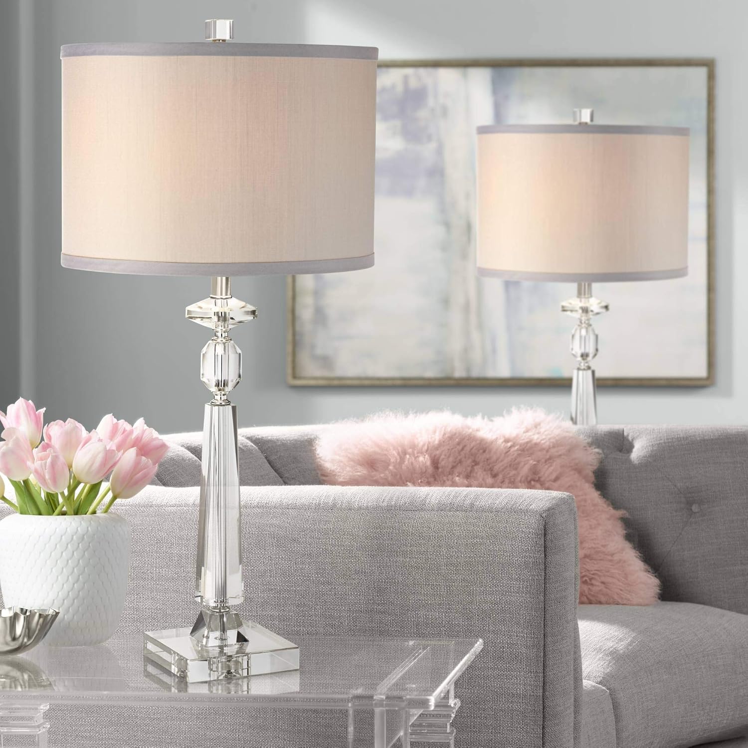 Luxe Grey Table Lamp — 27" - View 2