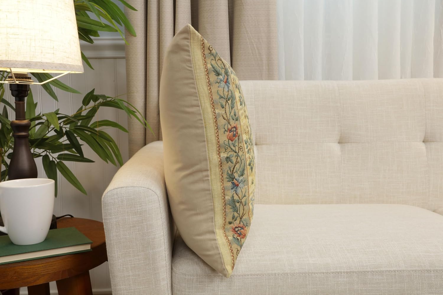 Vintage Boho Black Throw Pillow Cover — 18x18 - View 3
