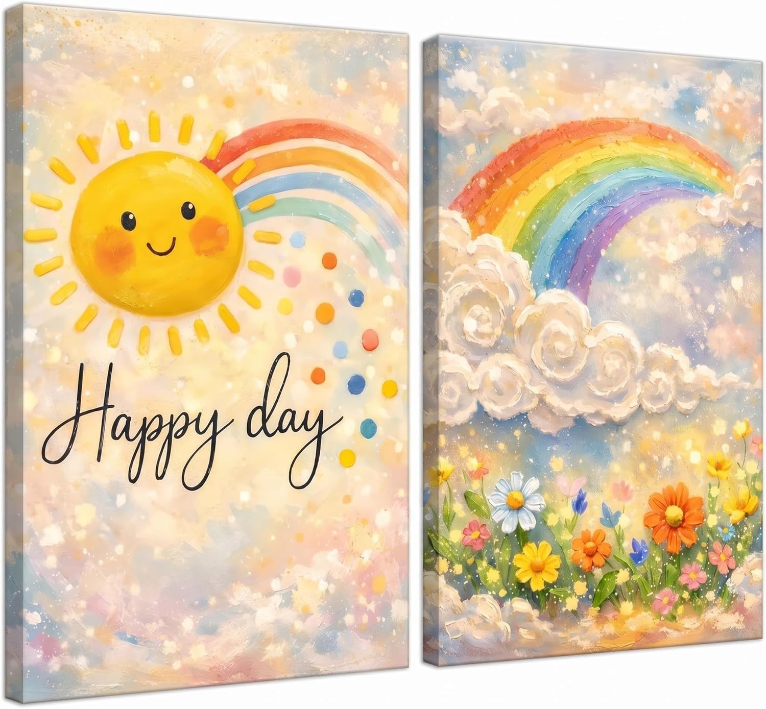 Framed Modern Black Wall Art — 24" — A-Rainbow Sun