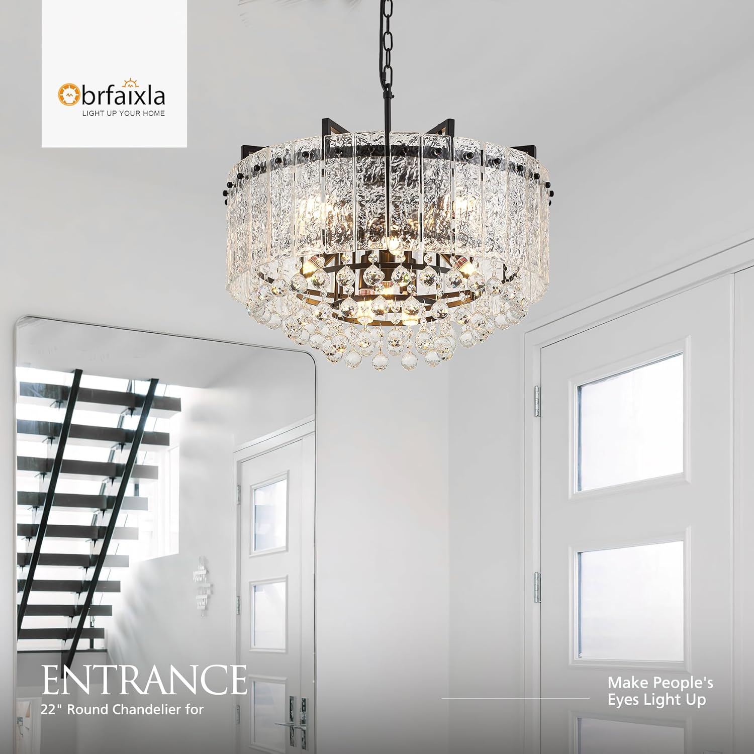 Round Luxe Black Chandelier — 10-Light - View 5