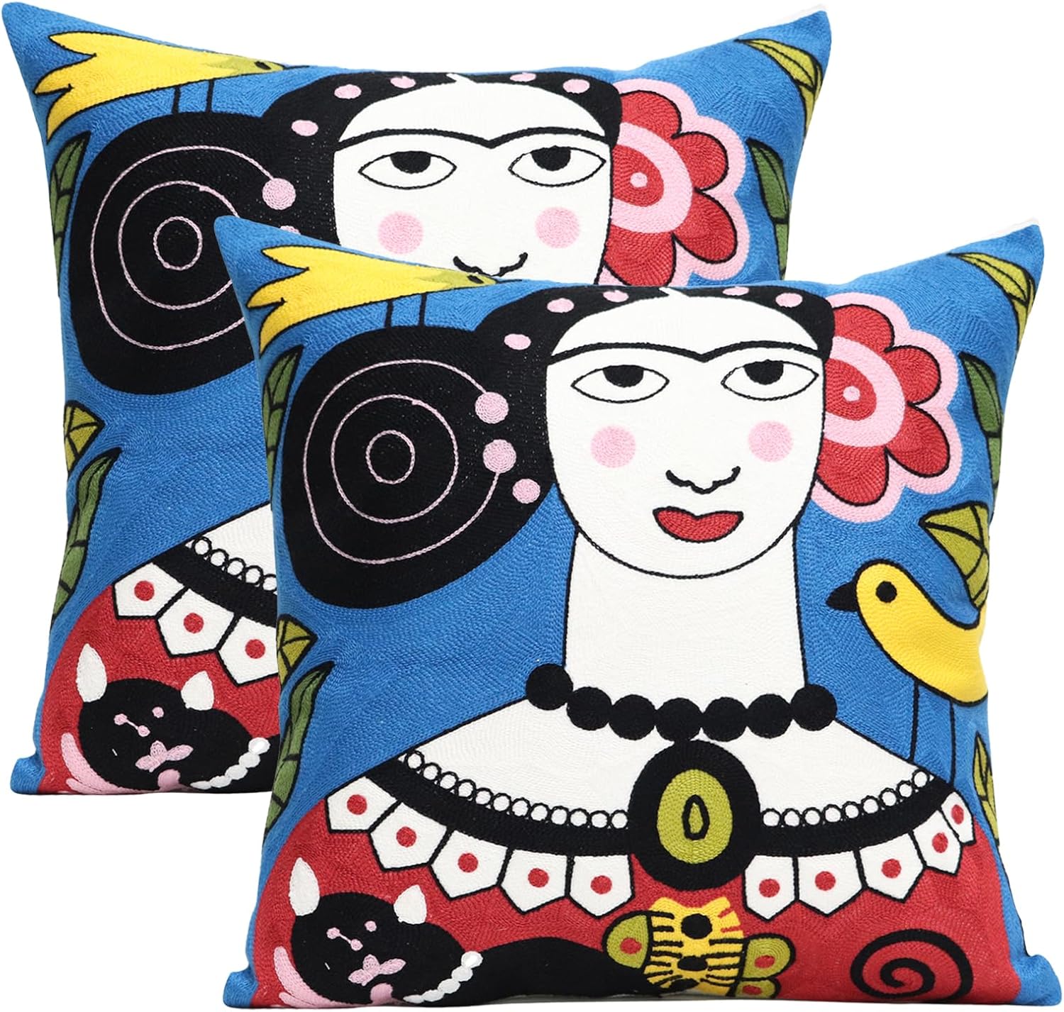 Blue Throw Pillow Cover — 18" — Necklace Women