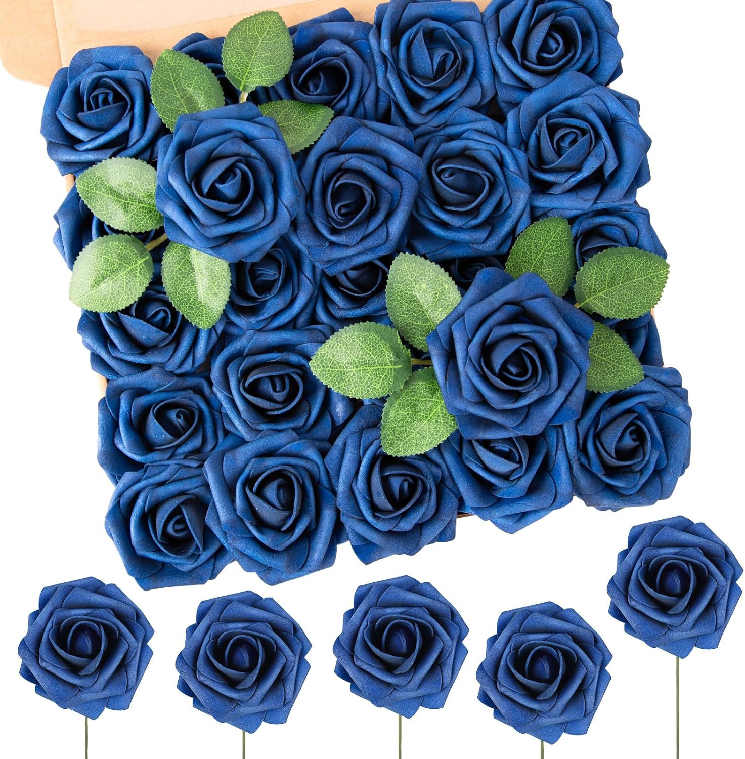 Beige Artificial Flowers — Navyblue