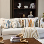 Tufted Boho Blue Throw Pillow Cover — 18" - View 7