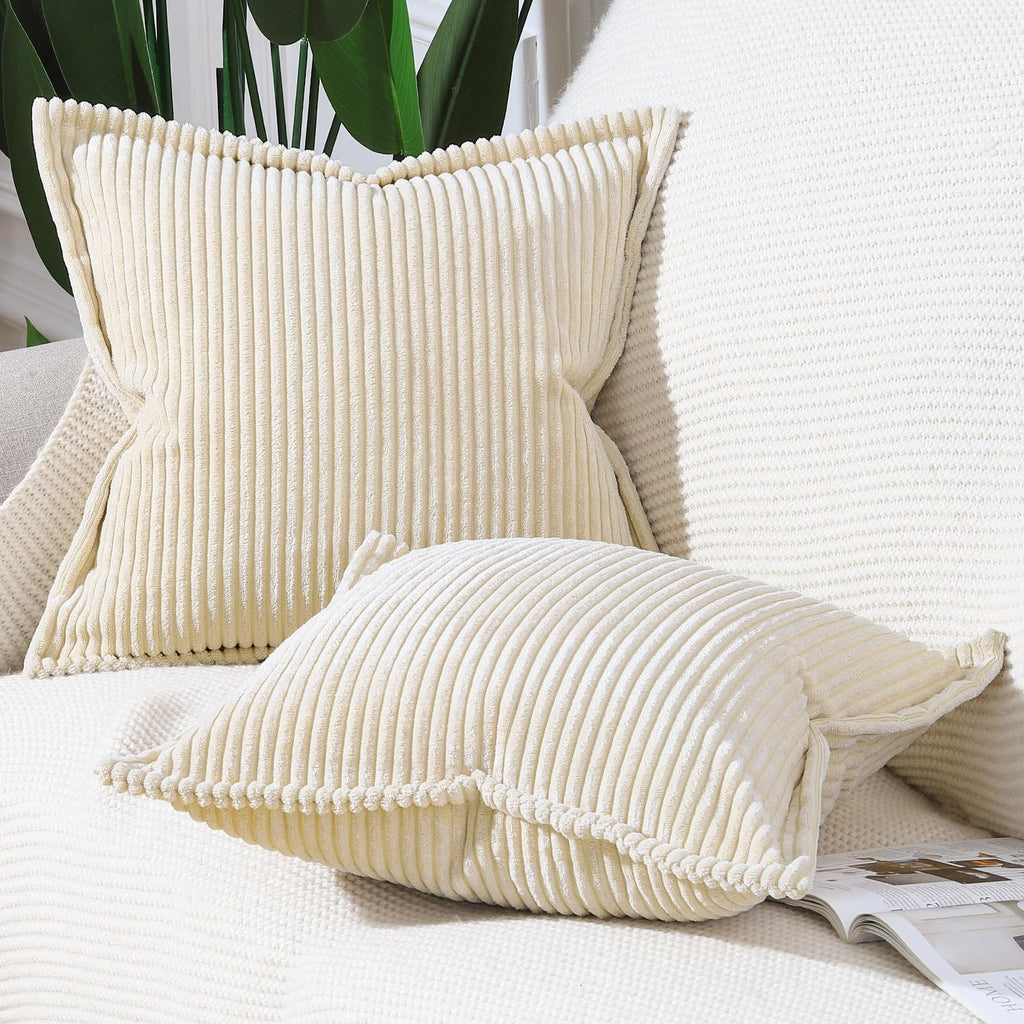Boho Beige Throw Pillow Cover — 18" - View 2