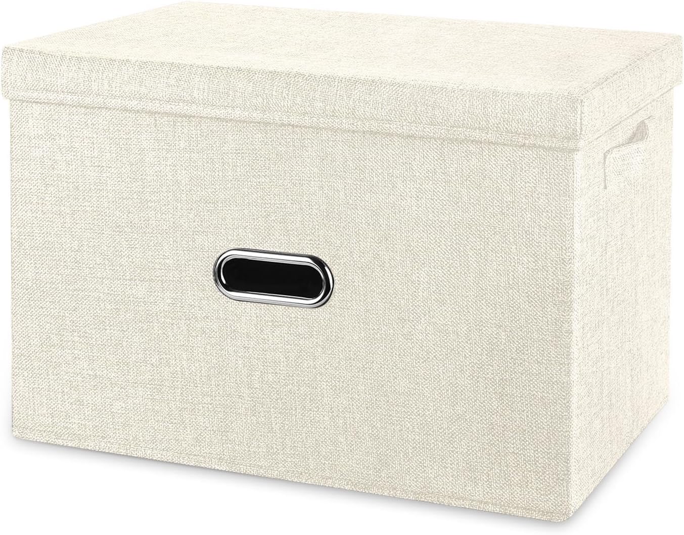 Linen Beige Storage Bin — Cream