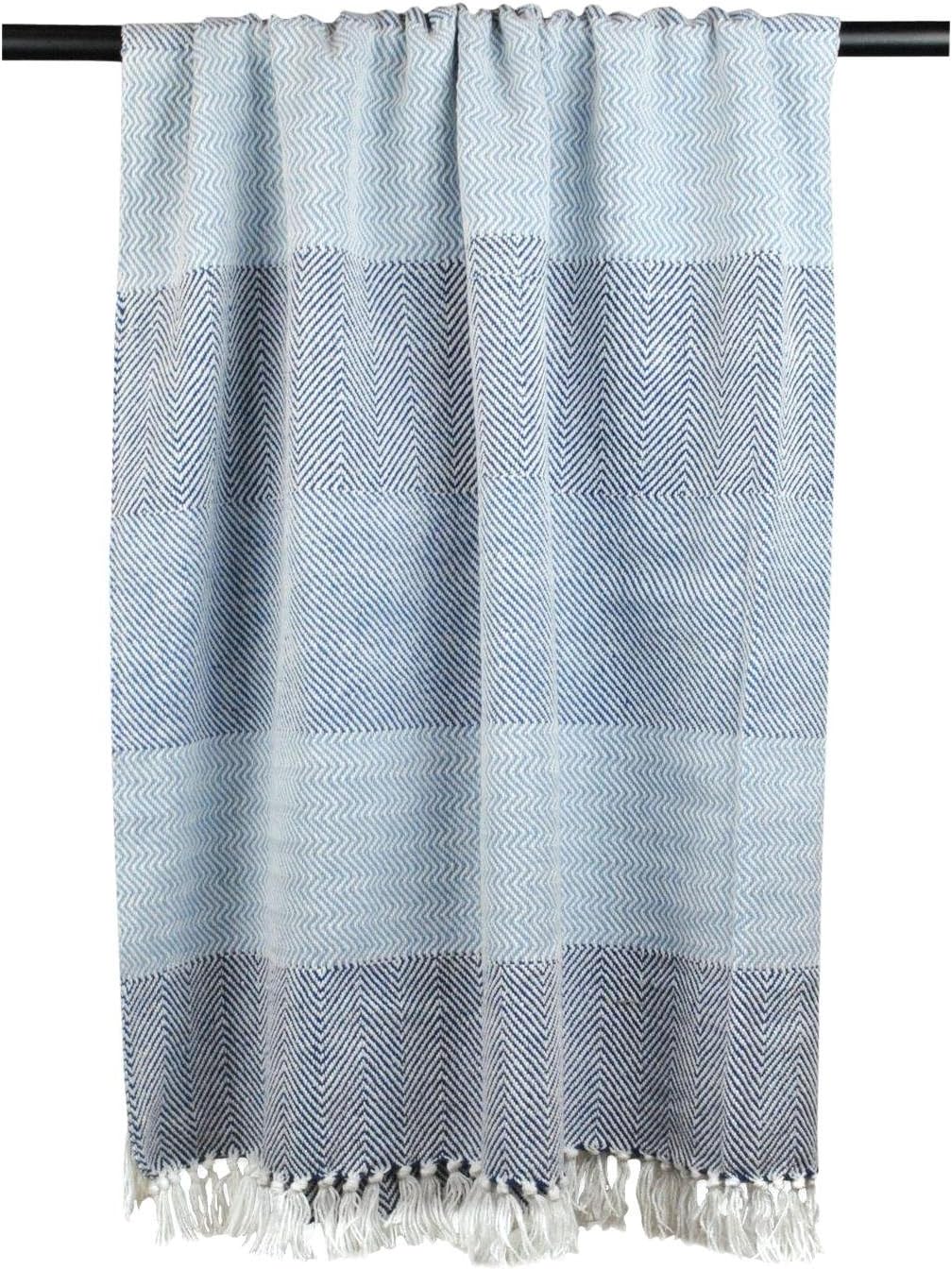 Beige Throw Pillow — 60" — Blue