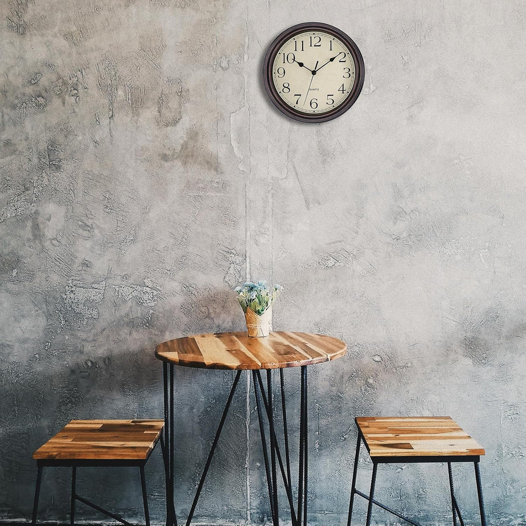 Battery Operated Mid-Century Black Wall Clock — 12" - View 8