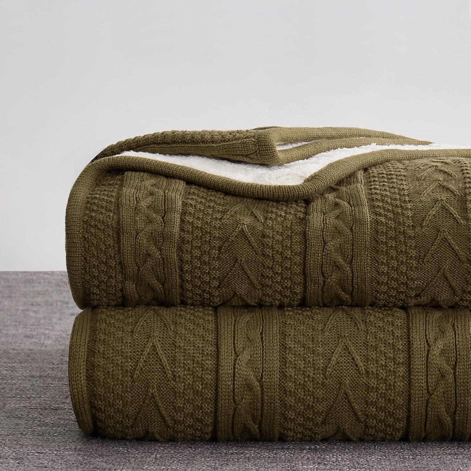 Knit Beige Throw Pillow — 50" — 50" x 63", Standard