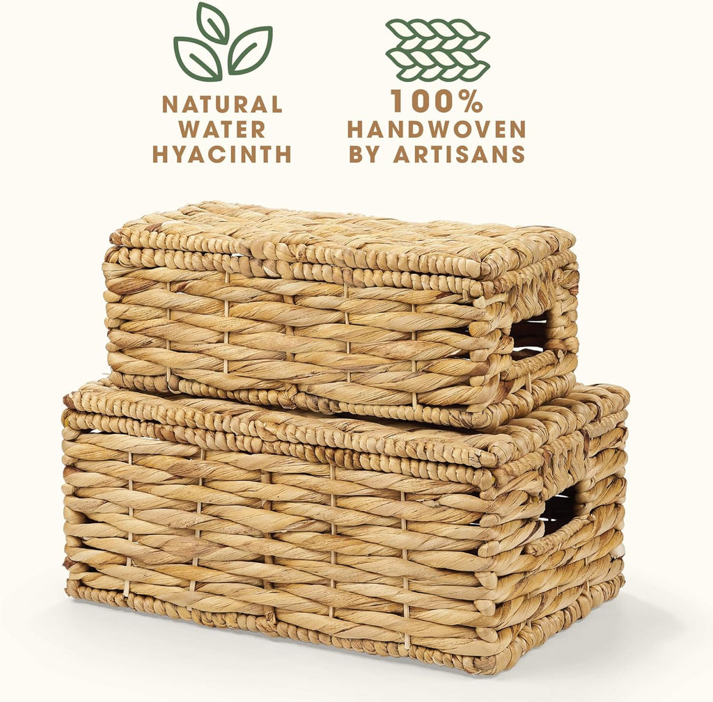 Boho Beige Woven Basket — Set of 2 - View 7