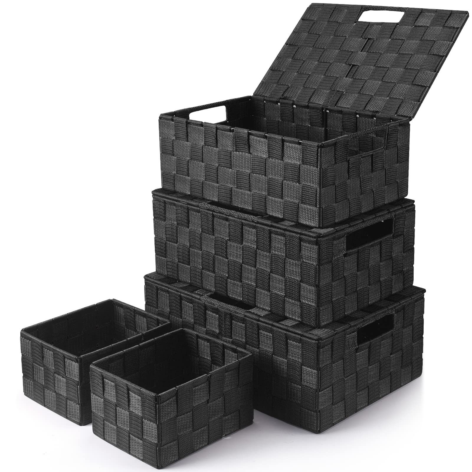 Boho Black Woven Basket