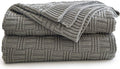 Knit Boho Beige Throw Pillow — 50" — Grey, Stripe Pattern
