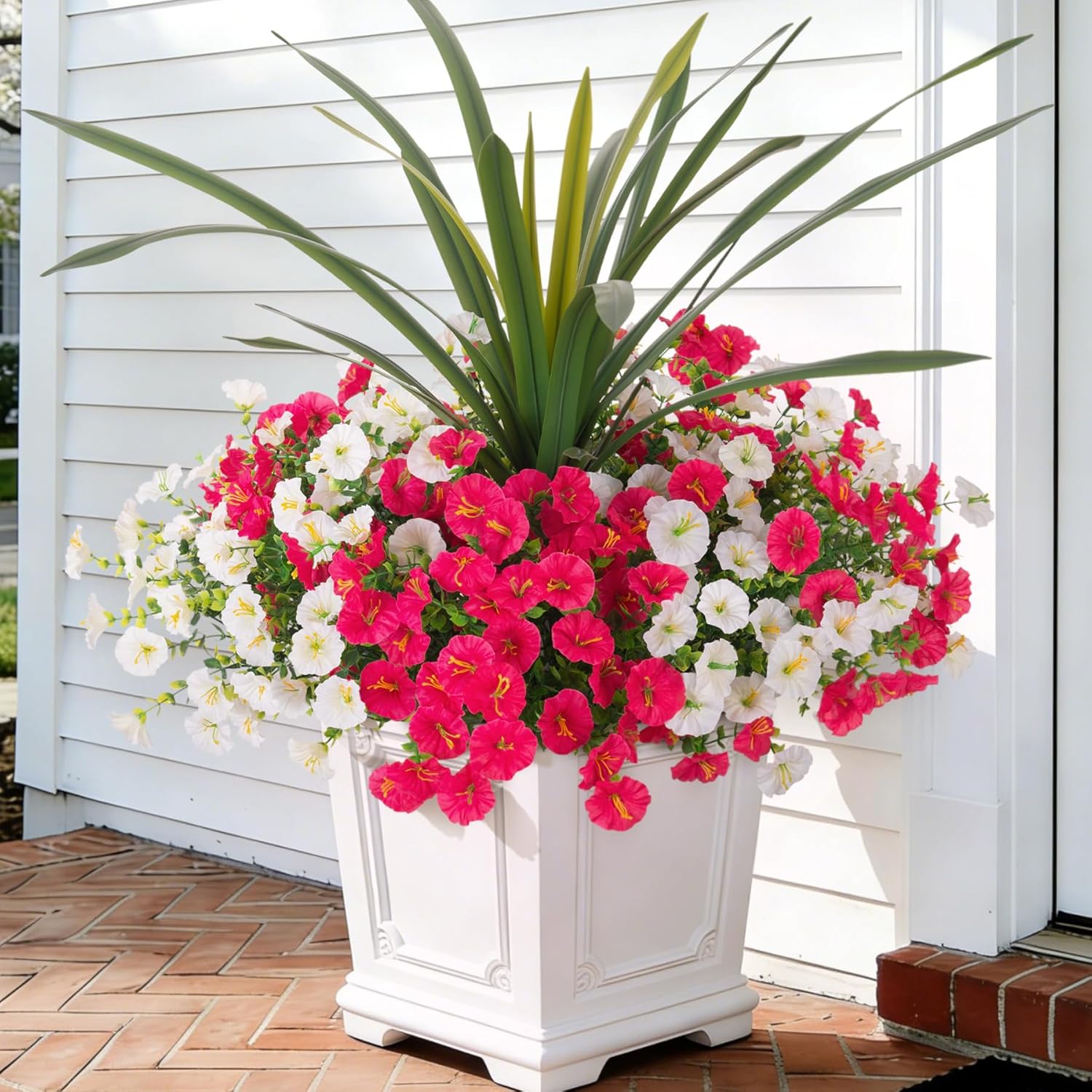 Pink Artificial Flowers — White+hot Pink