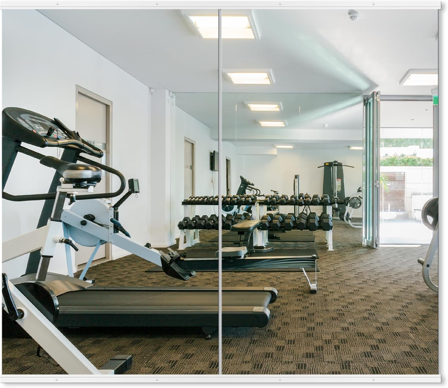 Black Wall Mirror — 50" — Gym White