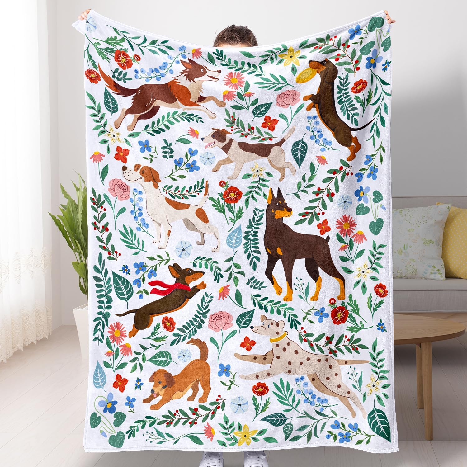 Brown Throw Pillow — 60" — Brown Dogs