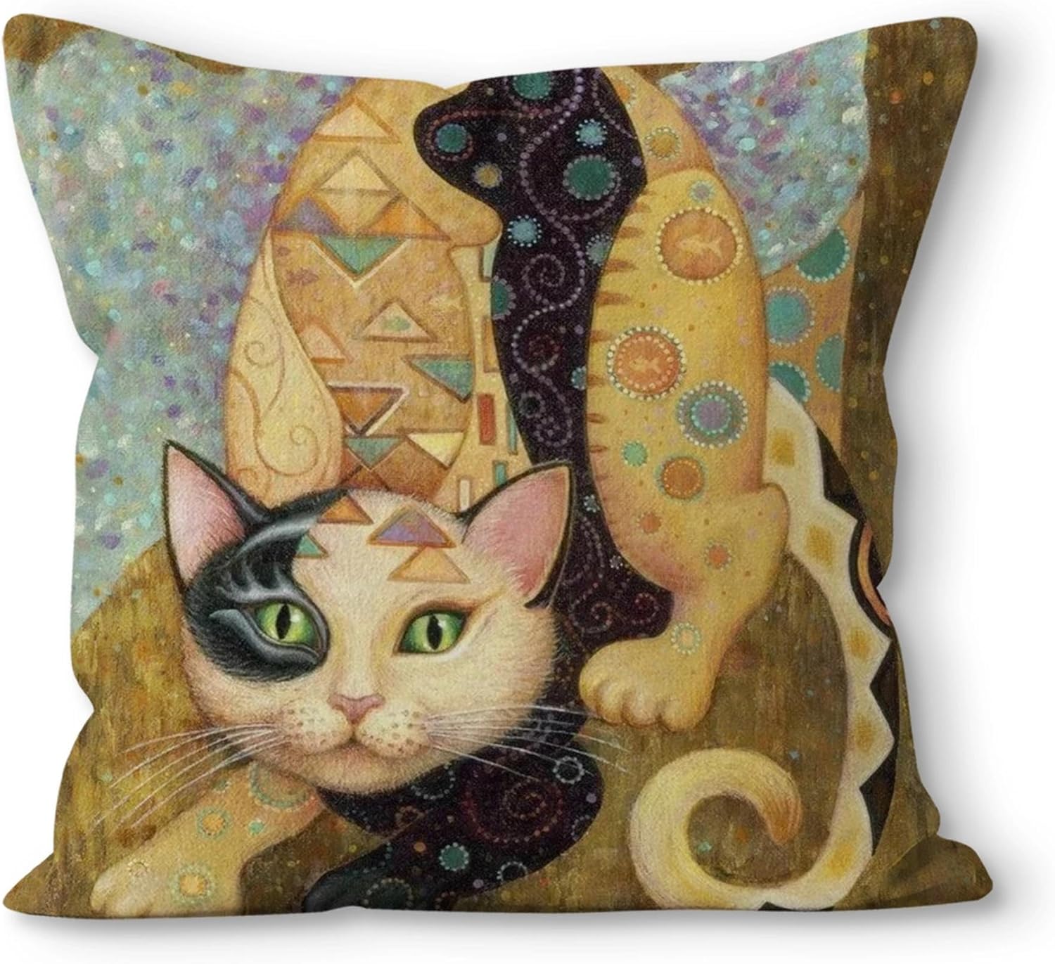 Boho Fabric Throw Pillow Cover — 18" — Cat-5