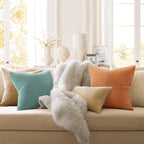 Velvet Boho Beige Throw Pillow Cover — 20" - View 3