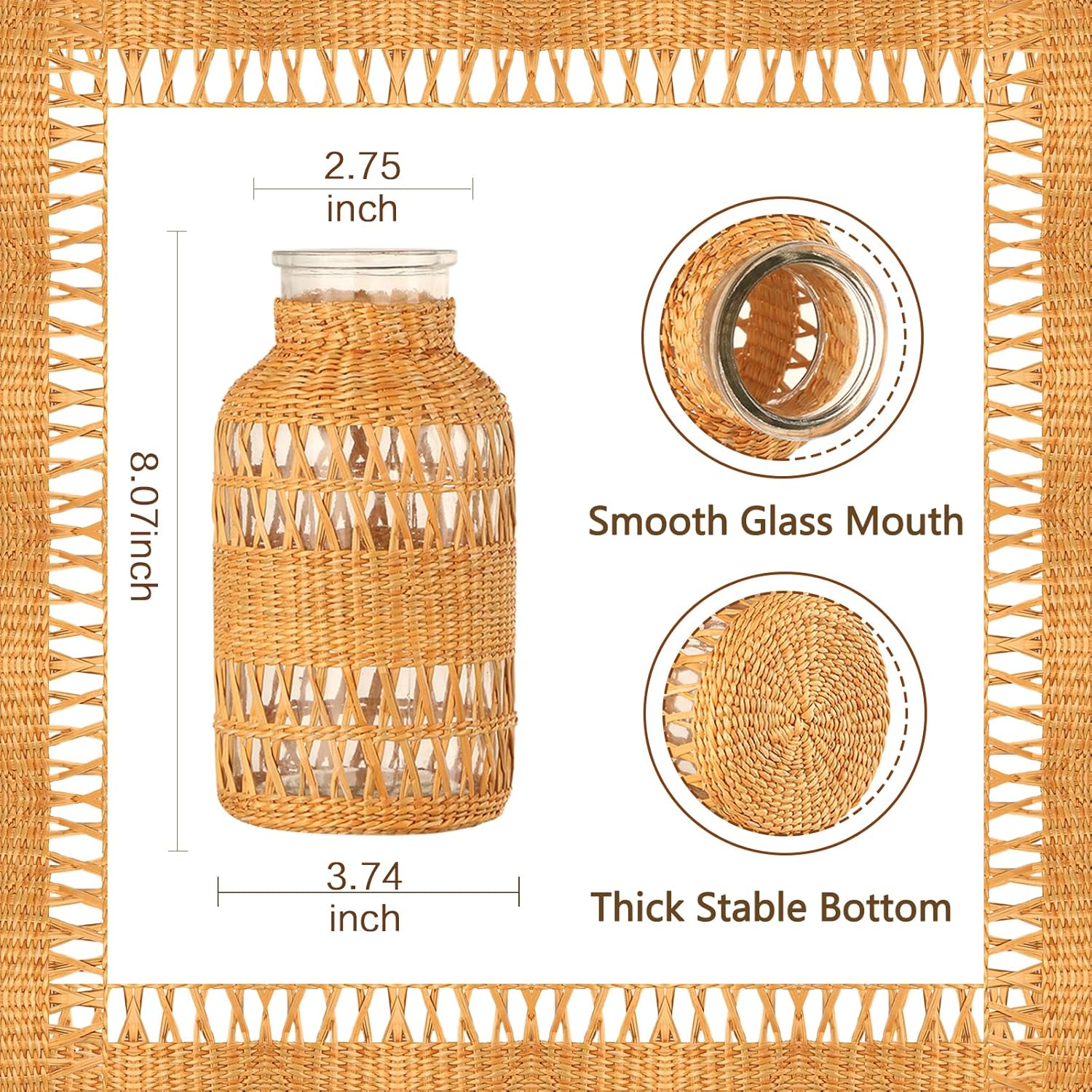 Boho Glass Flower Vase - View 4