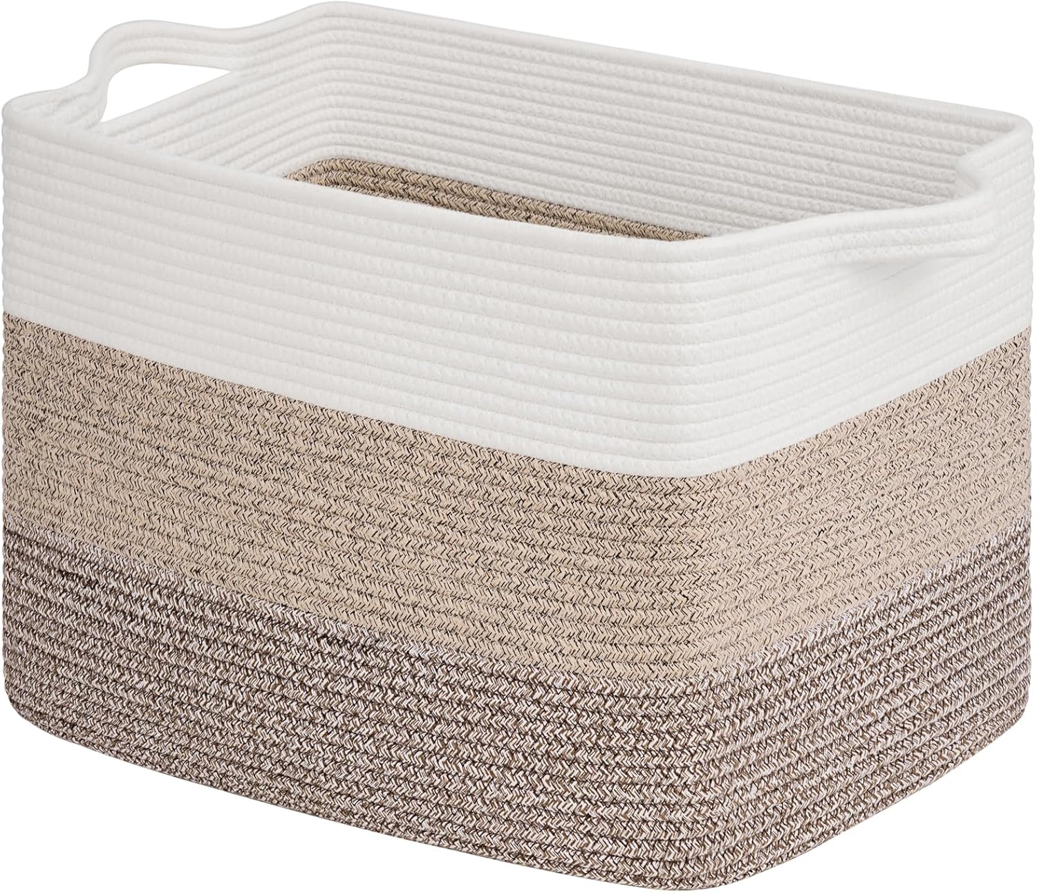 Boho Black Woven Basket — 13" — Gradient Brown