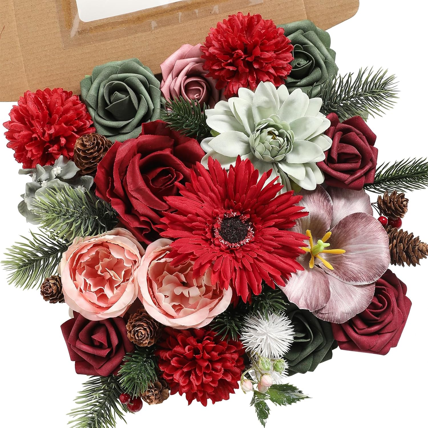 Blue Artificial Flowers — Chrismas　Pink＆red
