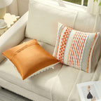 Tufted Boho Beige Throw Pillow Cover — 18" - View 4