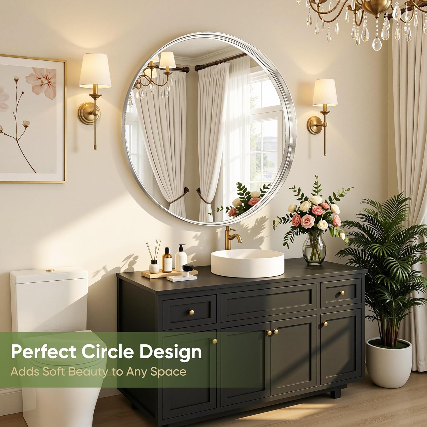 Metal Round Mirror — 30" - View 5