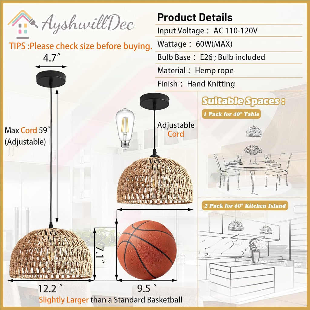 Boho Beige Chandelier — 12.2" - View 4