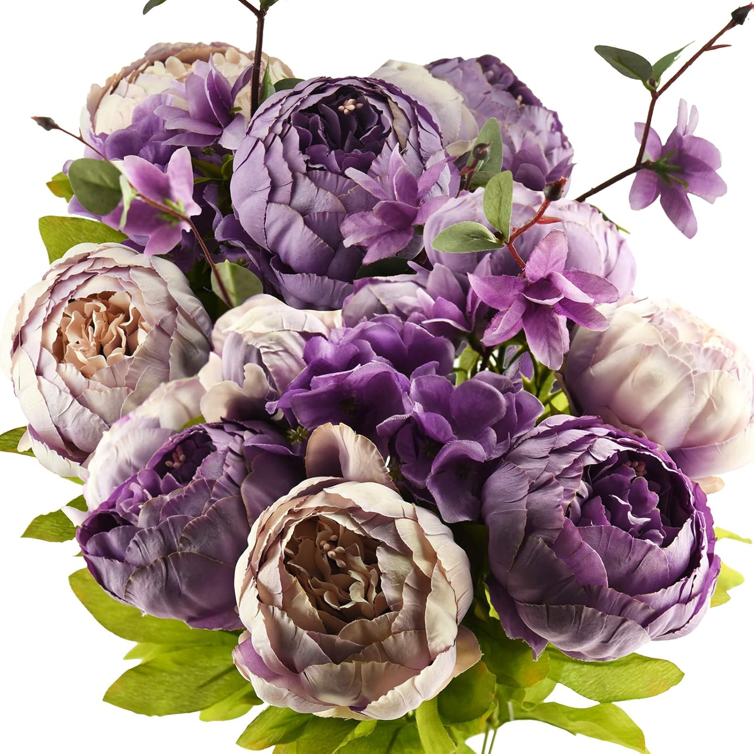 Vintage Blue Artificial Plant — Dusty Purple Green Mix