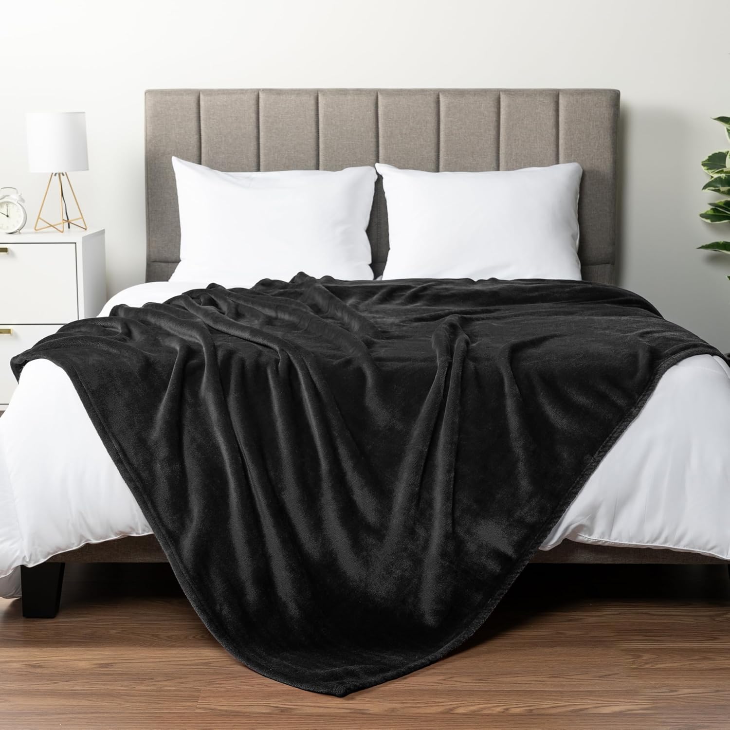 Beige Throw Pillow — 60" — Black
