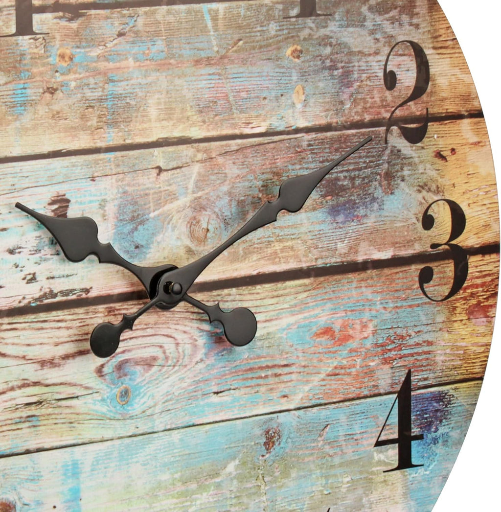 Battery Operated Farmhouse Wood Wall Clock — 18" - View 4