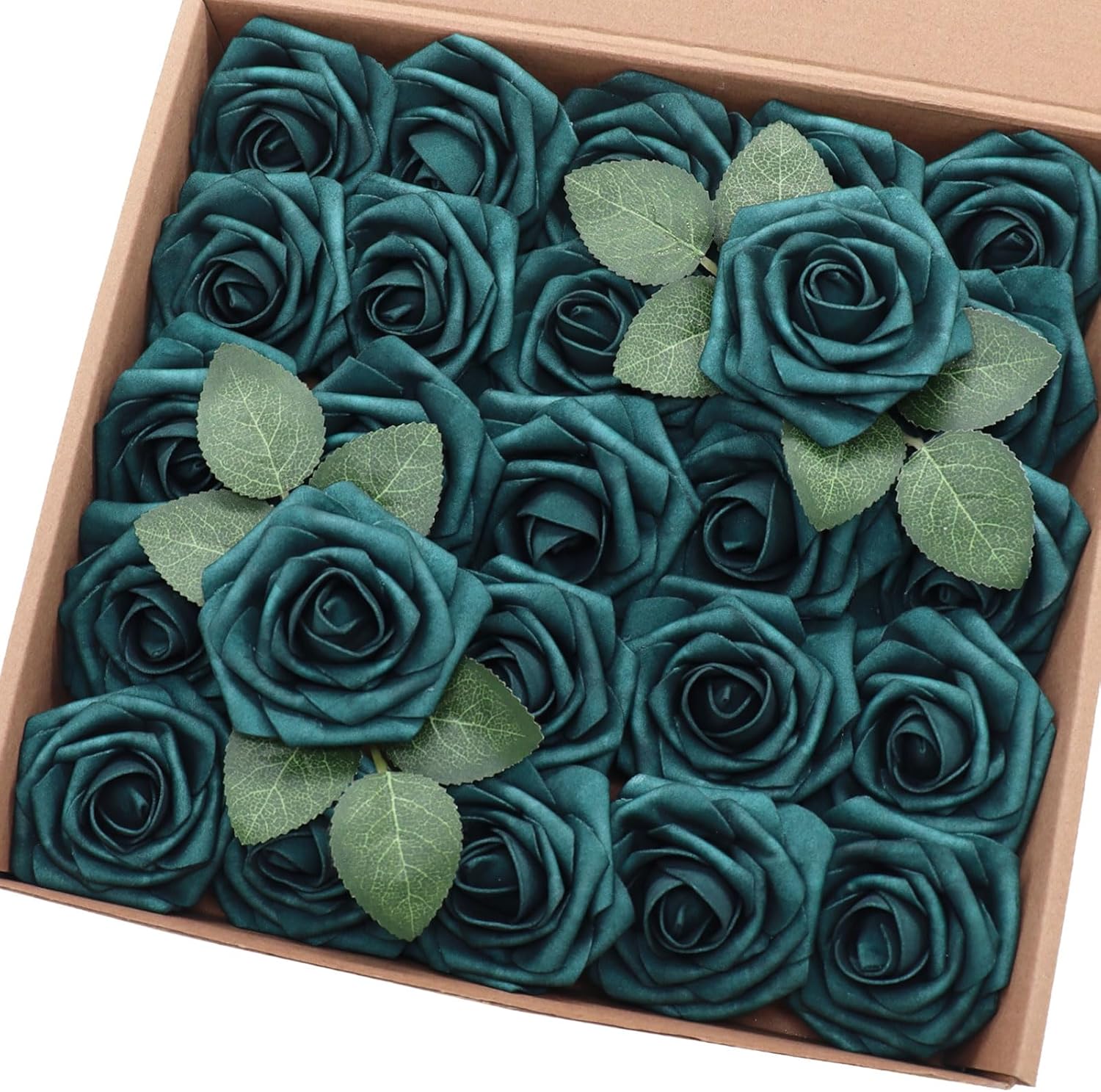 Luxe Blue Artificial Flowers — 3" — Peacock Green