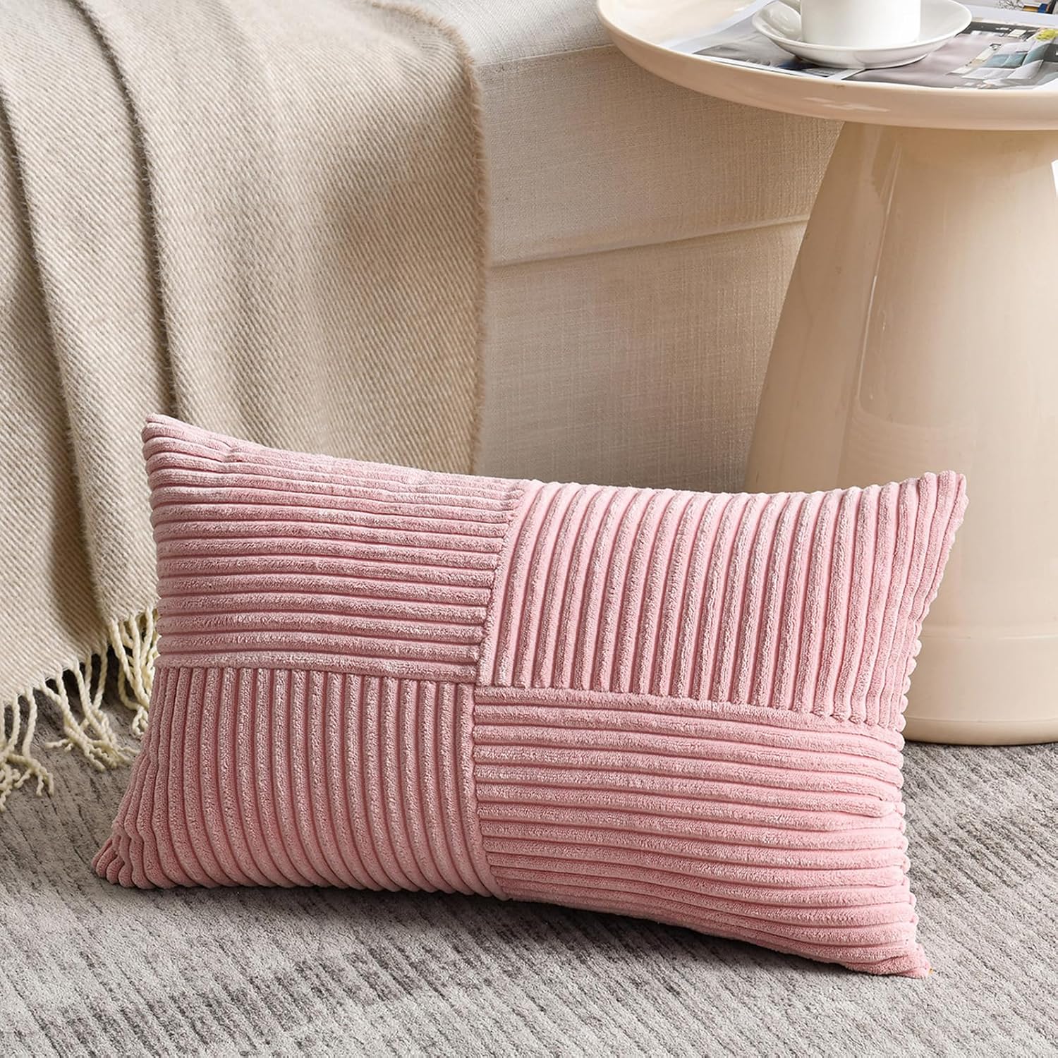 Lumbar Boho Beige Throw Pillow Cover — 20" — 24" x 16" (Pack of 1)
