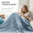Knit Beige Throw Pillow — 50" - View 2