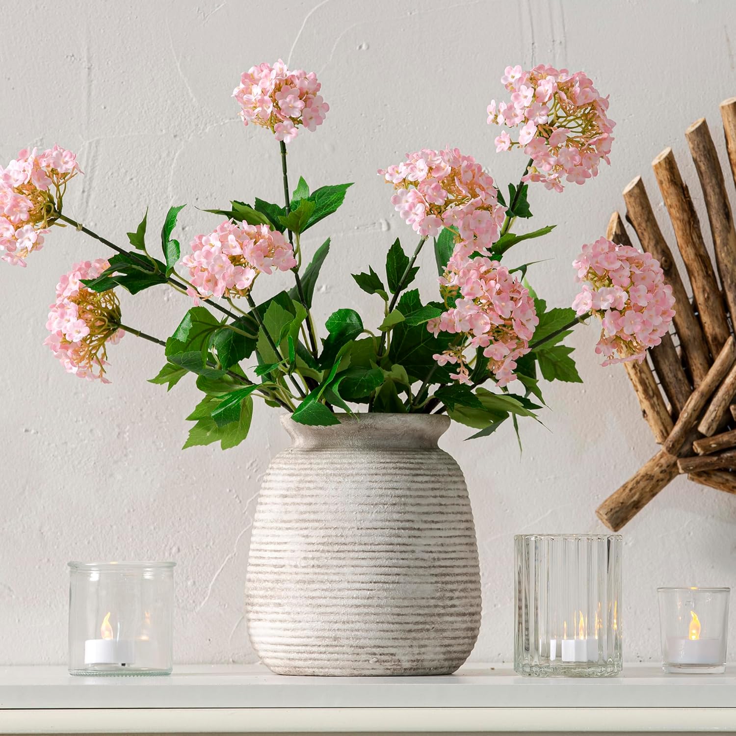 Farmhouse Black Flower Vase — 12.5" — 7.5“ H - Rustic White