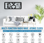 Rechargeable Mid-Century Black Wall Clock — 4.6" - View 4