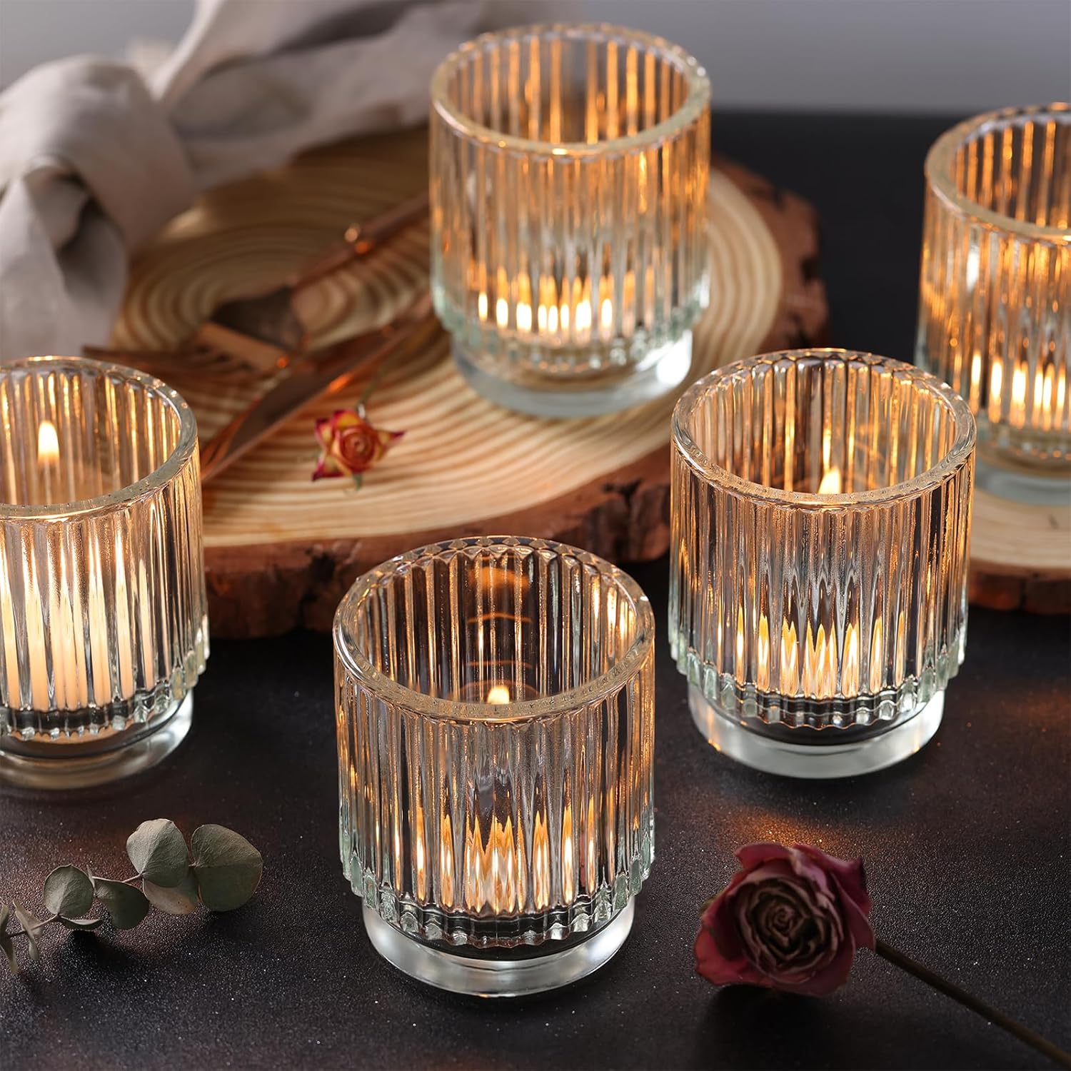 Vintage Boho Blue Candle — Clear