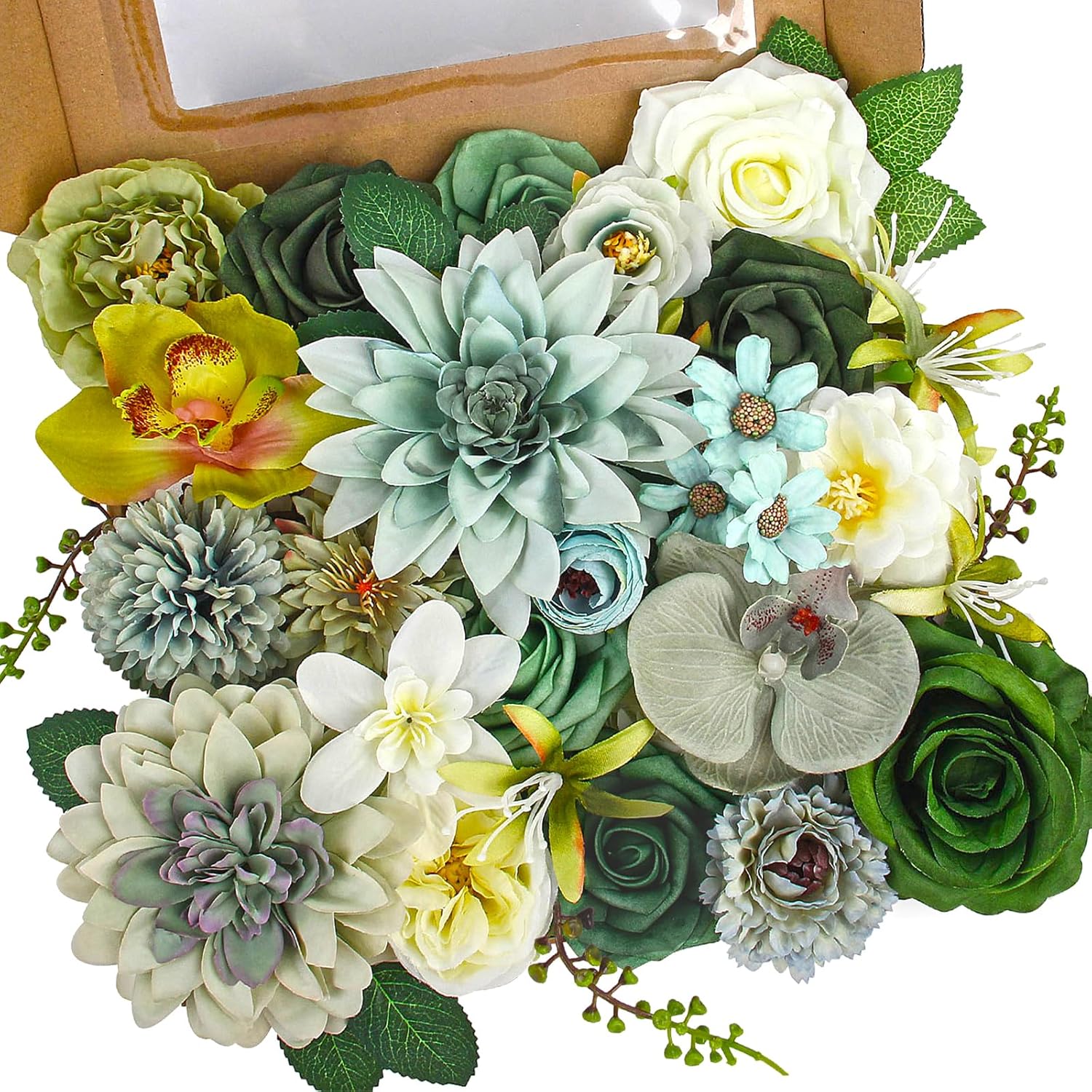 Blue Artificial Flowers — Forest Green