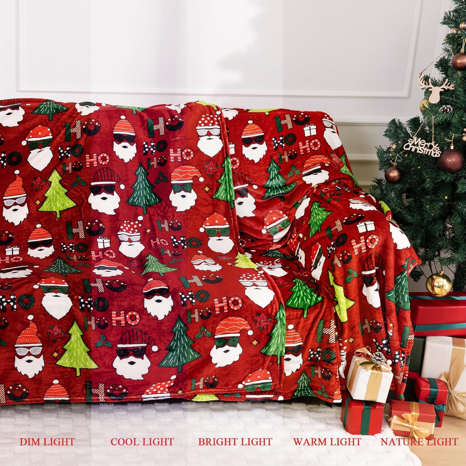 Chenille Red Throw Pillow — 60" - View 3