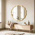 Round Farmhouse Beige Mirror — 24" - View 8