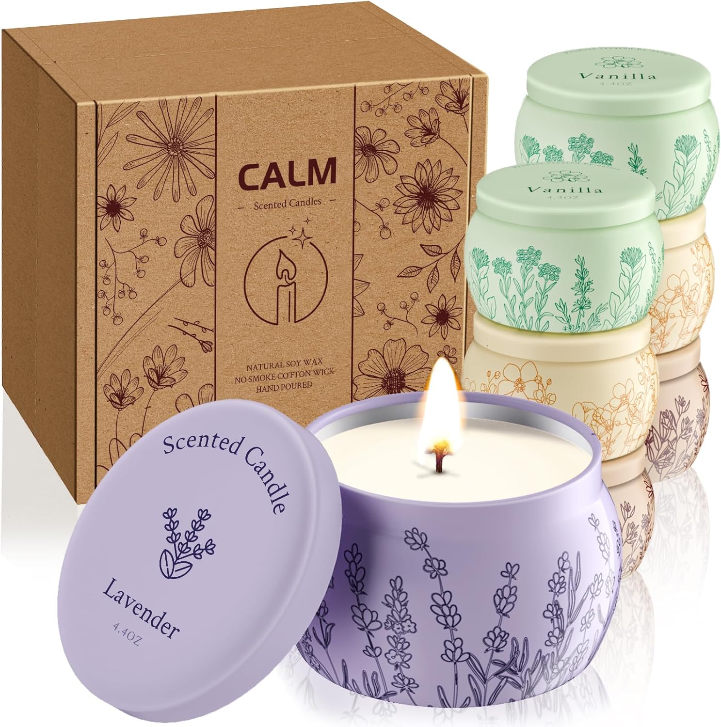 Soy Wood Scented Candle — 8 Pack