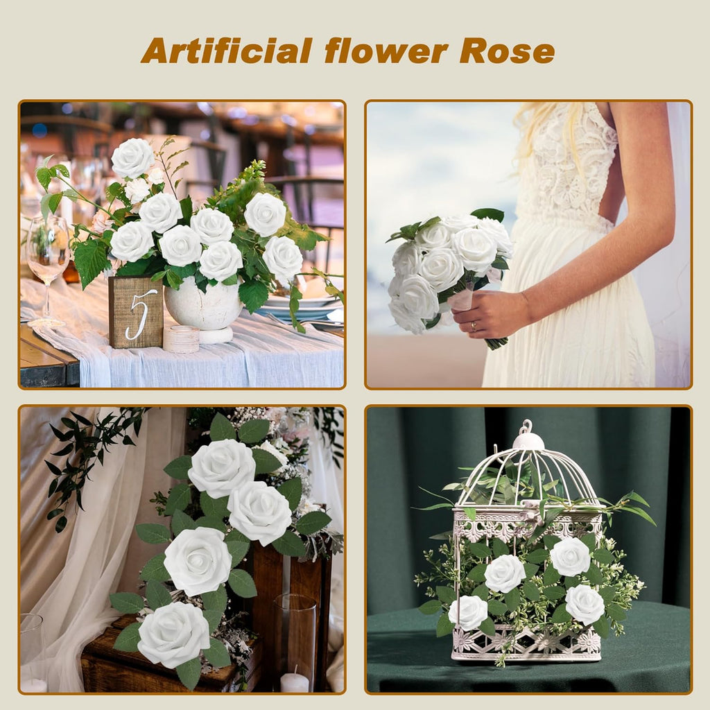 Beige Artificial Flowers — 3" - View 3