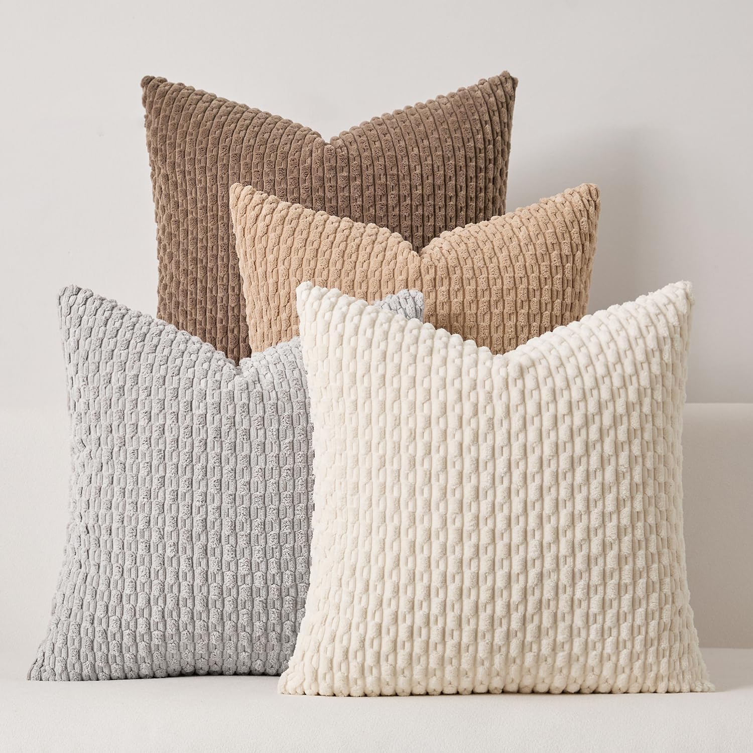 Boho Beige Pillow Cover — 20" — 18" x 18" (Pack of 4)